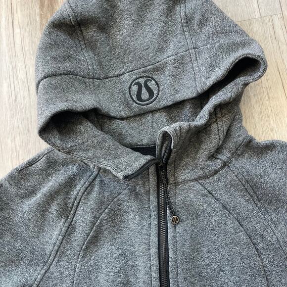 Lululemon Heathered speckled Black Scuba Sull-zip Hoodie Size 6 Gym Active Wear - Picture 4 of 9